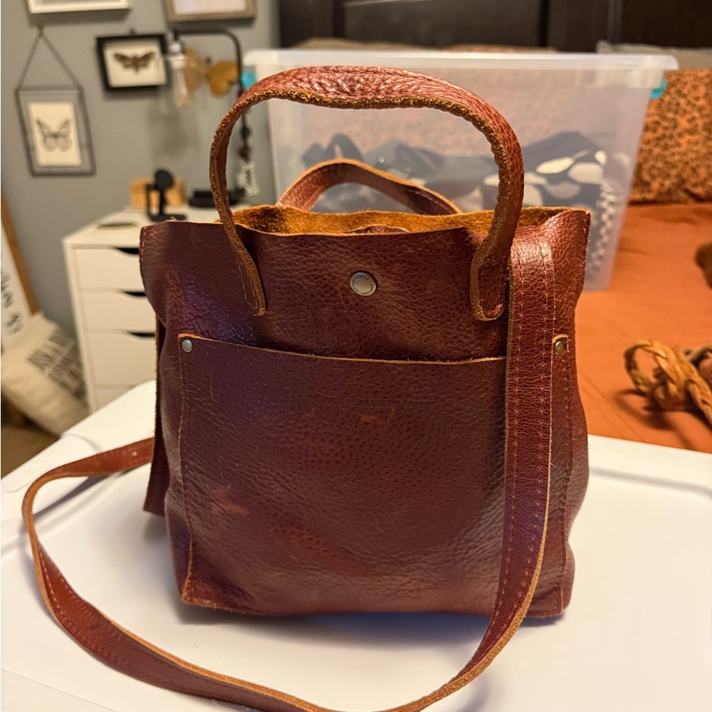 Portland Leather Mini Crossbody Tote